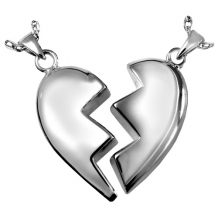 2-delige Gebroken Hart Ashanger Zilver
