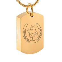 Dog Tag Ashanger Hoefijzer Goud RVS