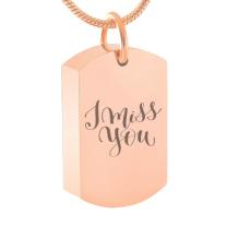 Dog Tag Ashanger I Miss You Goud RVS