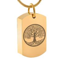 Dog Tag Ashanger Levensboom Goud RVS