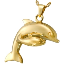Dolfijn met Baby Dolfijn Ashanger Goud