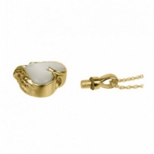 Gold Plated Hart Asketting Hanger Parelmoer