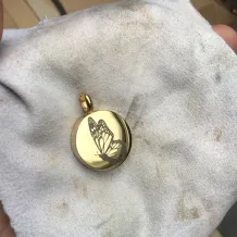 Butterfly Ashanger Rond RVS Goud