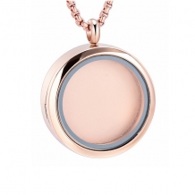 RVS Ashanger met Foto Locket Rosegoud