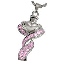 Stralend Roze Hart Ashanger Zilver
