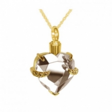 Verguld Gouden Asbedel Hanger Hart met Kristal