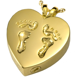 Gouden Ashanger Hart met Babyvoetjes