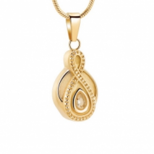 Ashanger Infinity met Kristal Gold Plated Graveren Personaliseren