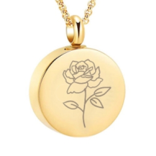 Birthflower Ashanger Rond RVS Goud Juni