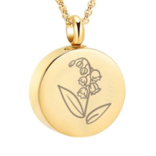 Birthflower Ashanger Rond RVS Goud Mei