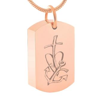 Dog Tag Ashanger Geloof Hoop Liefde Rosegoud RVS