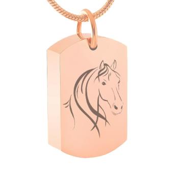 Dog Tag Ashanger Paard Rosegoud RVS