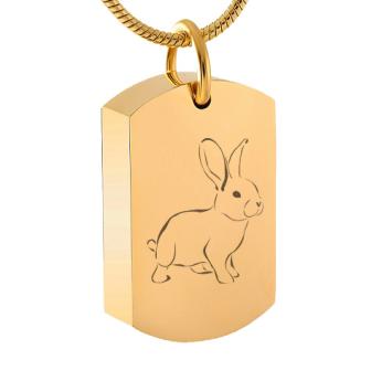 Dog Tag Ashanger Konijn Goud RVS