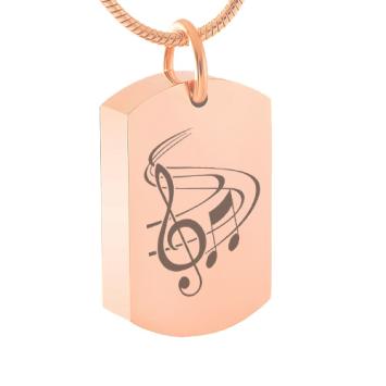 Dog Tag Ashanger Bladmuziek Rosegoud RVS