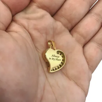 Hart Ashanger Gold Plated met Steentjes