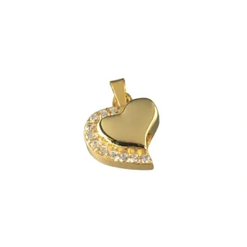 Hart Ashanger Gold Plated met Steentjes