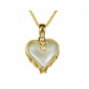 Gold Plated Hart Asketting Hanger Parelmoer