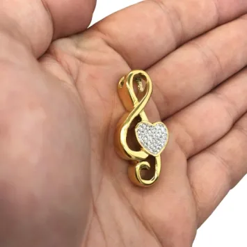 Ashanger Muzieknoot Gold Plated