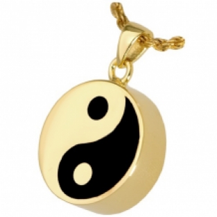 Yin Yang Ashanger met Twee Askamers Gold Plated